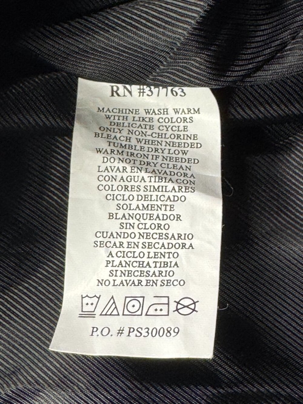 Perry Ellis Men's Size Large Black Lightweight Lined Rain Coat Jacket - Picture 16 of 16